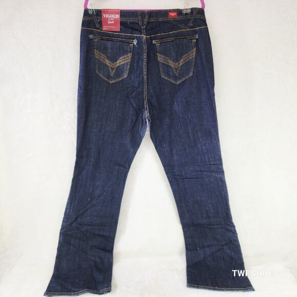 Vigold Denim - Size 19 x 37" Inseam Vigold Stretch Boot Jeans Tall Girls Dark Denim Vintage